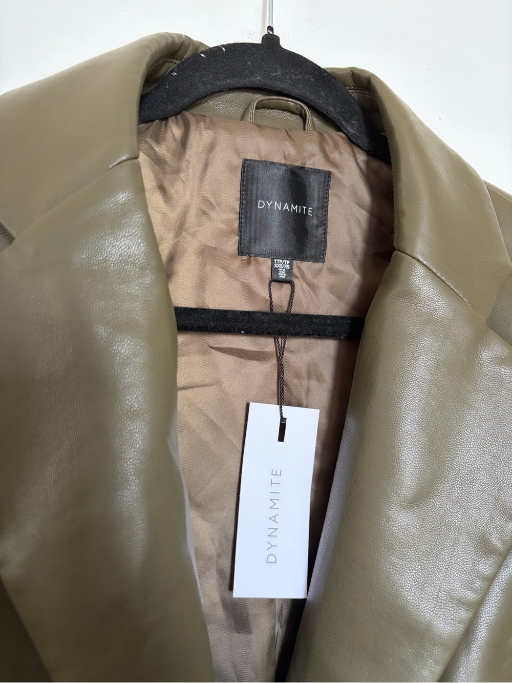 NWT Dynamite Oversized Faux Leather Blazer - XXS/XS - Picture 7 of 12